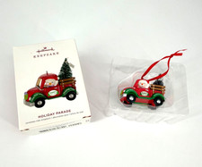 Hallmark Keepsake Holiday Parade Snowman Driving Christmas Tree Truck Ornament picture