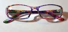 Rose Ab Rainbow Swirls with Fine European Crystals Reading Glasses  picture