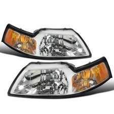 - Fits 1999-2004 Ford Mustang Replacement Headlights Assembly Pair | Chrome picture