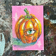 ACEO Original Art in oil pastel 2.5x3.5 in. by saraheliart picture