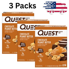 Quest Protein Bar Keto Bars, Chocolate Peanut Butter, 20g Protein, 12 Ct, New picture