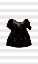 women’s plus size Torrid sweetheart neckline black velvet babydoll top picture