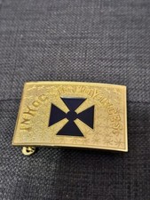 Masonic KNIGHTS TEMPLAR IN HOC SIGNO VINCES Past Grand Commander Belt Buckle Gol picture