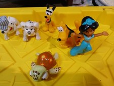LOT 6 DISNEY CHARACTORS FIGURINES  3 TO 4 INCHES PLUTO 101 DALMATIONS JASMINE picture