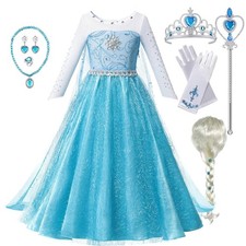 Summer Fancy Queen Elsa Anna Costume Girls Princess Dress Toddler Halloween Cosp picture