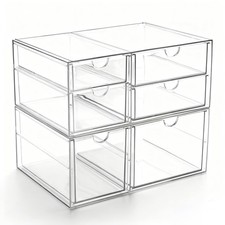 Prsildan Acrylic Makeup Organizer Clear Storage Drawer with 6 Small Drawers picture