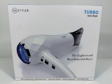InStyler Blu Turbo Ionic Hair Dryer White with Cool Shot 2 Heat Settings picture