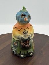 FENTON GLASS 2025 FGS EXCLUSIVE PUMPKIN HEAD FIGURINE HP Kim Barley #17/17 picture