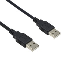 USB 2.0 High Speed Cable A-Male to A-Male Cord Black PC - 3ft, 6ft, 10ft, 15ft picture