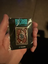 2017 Hearthstone Tespa Cardback Pin Blizzard Collectible NEW Dalaran Flame Rare picture