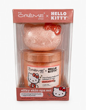 The Crème Shop Hello Kitty Bath Set: Peach Petals Bomb & Body Scrub 8.47oz picture