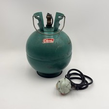 Vintage 1969 Coleman The Bomb Propane Tank WC-255 Green Round Ball w Regulator picture