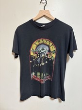 Vintage 80s Guns N Roses Faded Black Welcome To The Jungle T Shirt Size Large picture