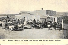 GARDNER'S FREIGHT & STAGE new england oh. postcard c1910 ohio general store picture