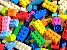 100 LEGO Basic Bricks Blocks Sizes 1x1 1x2 2x2 2x3 2x4 bulk lot mix colors large picture