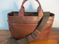 Shinola Detroit. MI Designed OS Navigator Leather Bert Zip Brief Tote Brown-NWT picture