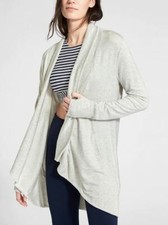 ATHLETA Cozy Soft Pranayama Wrap Light Grey Heather Cardigan XXS picture