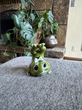 Rare Vintage Neil the Frog Figurine Handstand w/ Bow 2” Perfect picture