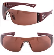 GUCCI GG1958S Burgundy Brown Narrow Wrap 1958 Crystal Logo Unisex Sunglass 004 picture