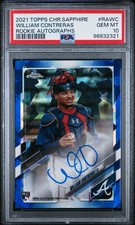 PSA 10 William Contreras 2021 Topps Chrome Sapphire Edition - Rookie Autographs picture
