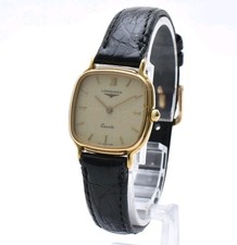 Vintage [N MINT] Longines 153 6880 Square Gold Dial 22mm Qz Ladies Watch JAPAN picture