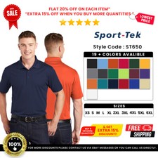 Sport-Tek ST650 Men's Polyester Short Sleeve Micropique Sport Wick Polo Shirt picture