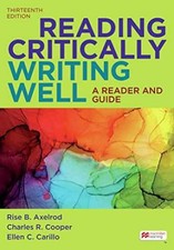 Reading Critically, Writing - Paperback, by Axelrod Rise; Cooper - Very Good picture