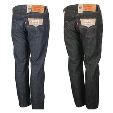 Levis 501 Original Shrink To Fit Button Fly Jeans Rigid Blue Black Jeans New picture