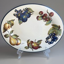 Pier 1 MACINTOSH Serving Platter 14” Vintage Fruit Pattern England Earthenware picture