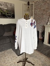 Vintage 90s Penguin Christmas Henley Grandmacore Shirt L picture
