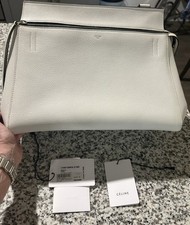 Celine Edge Eggshell White Black Trim Silver Hardware - Gorgeous Bag - No Scuffs picture