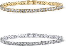 PAVOI Eco-Friendly 18K Gold-Plated Tennis Bracelet, 3mm AAAA CZ, Hypoallergenic picture