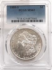 1880-S $1 Morgan Silver Dollar PCGS MS62 (061) picture