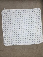 Vintage Oshkosh Baby Blanket 100% Cotton Whales Squids Vintage RARE picture