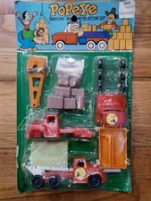 VTG LARAMI POPEYE DIME STORE TOY HAULING AND CONSTRUCTION VEHICLE PLAYSET MOC picture