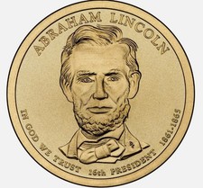 2010 P Abraham Lincoln Presidential One Dollar Coin From U.S.A. Honest Abe picture