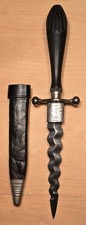 c.1840 Masonic Dagger Knife Memento Mori Skull Crossbones Freemasonry Flamberge  picture
