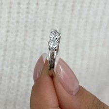 2.00Ct Round Cut Natural Diamond Half Eternity Wedding Band 14K White Gold 6 7 8 picture