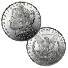 USA 1884 P Morgan 90% Silver Dollar Coin - $1 Bril picture