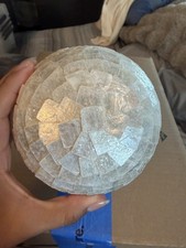 Vintage Pier 1 Capiz Shell Scaled Egg Handcrafted Pearlescent Dragon READ picture