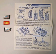 Vintage Hasbro G.I. Joe ARAH MOBAT Battle Tank 1982 Blueprints / Instructions  picture