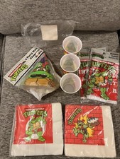VTG 1989/1990 Teenage Mutant Ninja Turtles (TMNT) Party Supplies Lot Some Sealed picture