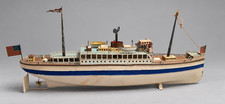 Antique Fleischmann GFN No.526 Tin Windup Ocean Liner Ship 1946 Germany w/Box picture