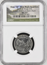 2019 W River 25C Great American Coin Hunt MS67 First W Mint Mark Quarters BX9-26 picture