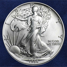 1986 1st Year American Silver Eagle .999 1oz - BU picture