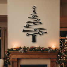 Vintage Metal Christmas Tree Wall Art Rustproof Indoor Outdoor Holiday Decor picture