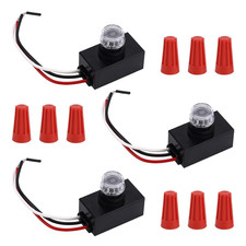 3Pcs 100-277V Photocell Sensor with 9 Wire Caps picture