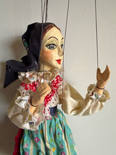 Rare Handmade Vintage Gaudeo Prague Marionette Puppet Czech Republic Folk Dress picture