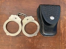 Vintage Peerless Handcuffs Company w/ Black Leather Case No Key picture