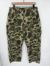 Vintage 60s 70s Sears Frog Skin Camo Pants Ideal Zipper USMC WWII Military 34x27 picture